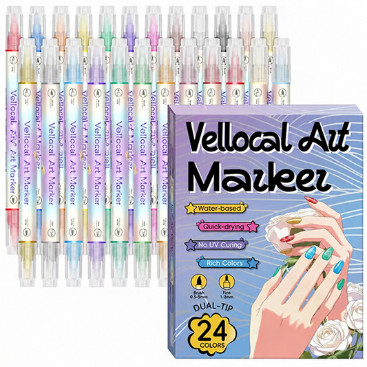 🔥Last Day 50% OFF🎨12/24 Colors Dual-Tip Nail Markers For Nail Art