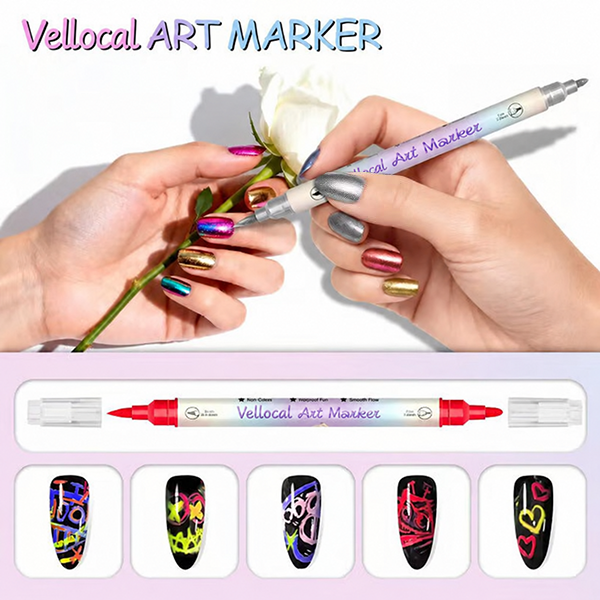 🔥Last Day 50% OFF🎨12/24 Colors Dual-Tip Nail Markers For Nail Art