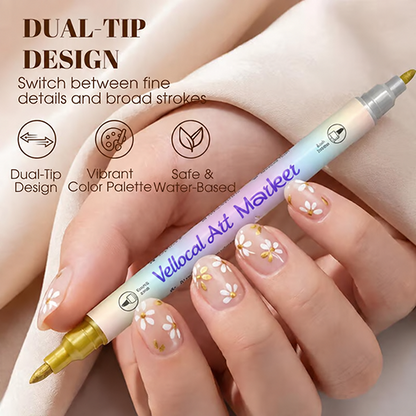 🔥Last Day 50% OFF🎨12/24 Colors Dual-Tip Nail Markers For Nail Art