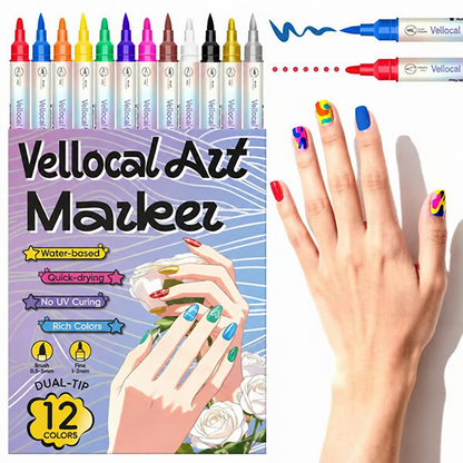 🔥Last Day 50% OFF🎨12/24 Colors Dual-Tip Nail Markers For Nail Art