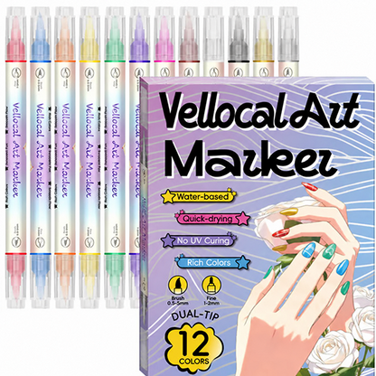 🔥Last Day 50% OFF🎨12/24 Colors Dual-Tip Nail Markers For Nail Art