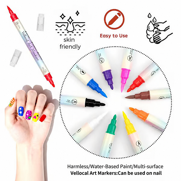 🔥Last Day 50% OFF🎨12/24 Colors Dual-Tip Nail Markers For Nail Art