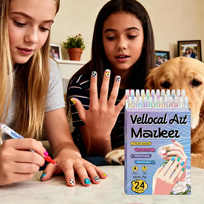 🔥Last Day 50% OFF🎨12/24 Colors Dual-Tip Nail Markers For Nail Art